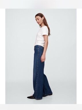 GAP NWT high rise studded wide leg jeans 10/30 L